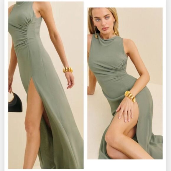 Reformation Senna Dress in Celadon NWT $348 - Picture 2 of 9